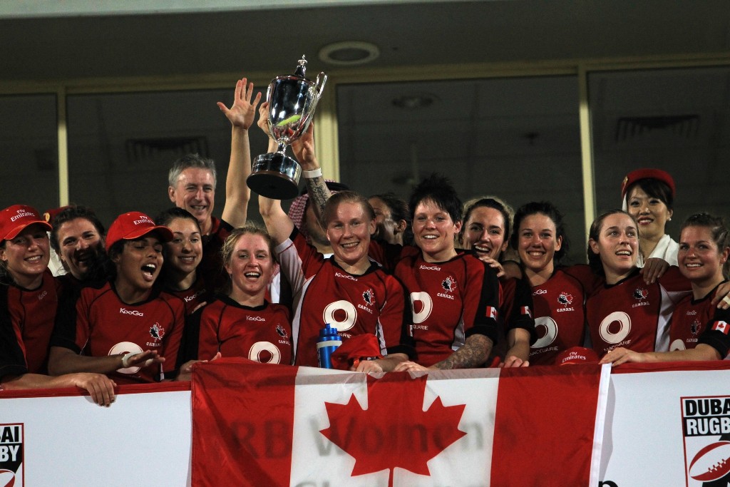 ＩＲＢ女子セブンズチャレンジカップ第１回大会で優勝したカナダ（写真提供：アジアラグビー協会）